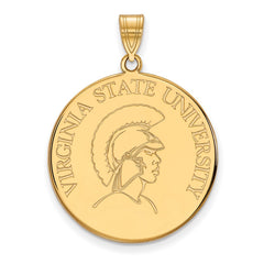 14k Gold LogoArt Virginia State University Extra Large Disc Pendant