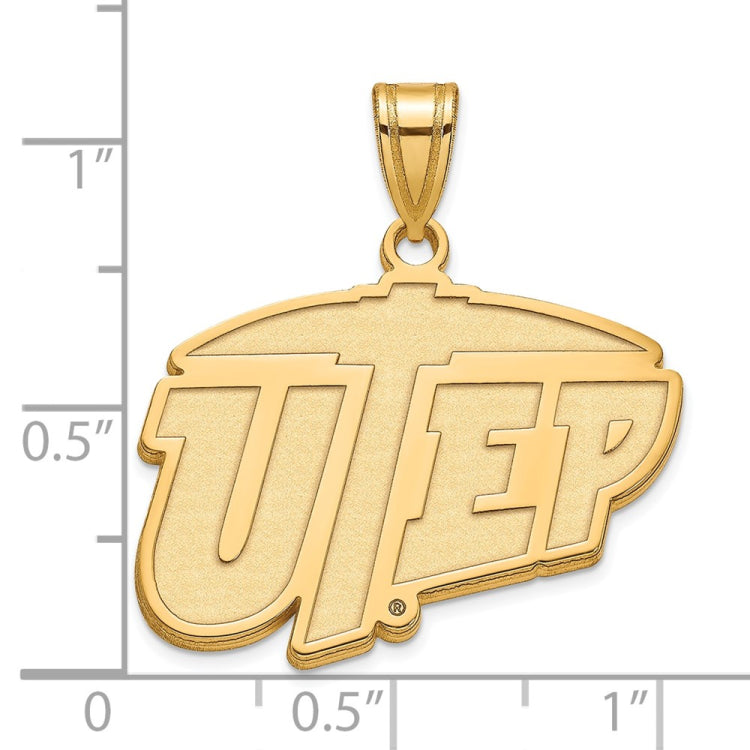 14k Gold LogoArt University of Texas at El Paso Large Pendant