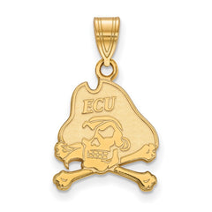 14k Gold LogoArt East Carolina University Pirate Medium Pendant
