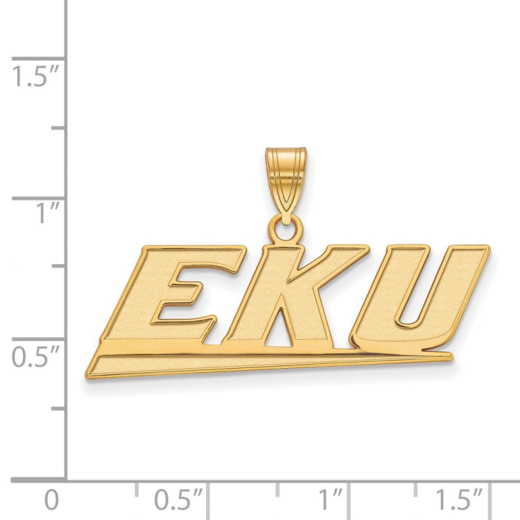 14k Gold LogoArt Eastern Kentucky University E-K-U Medium Pendant