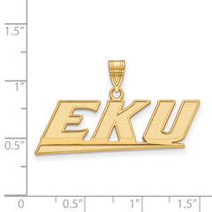 14k Gold LogoArt Eastern Kentucky University E-K-U Medium Pendant
