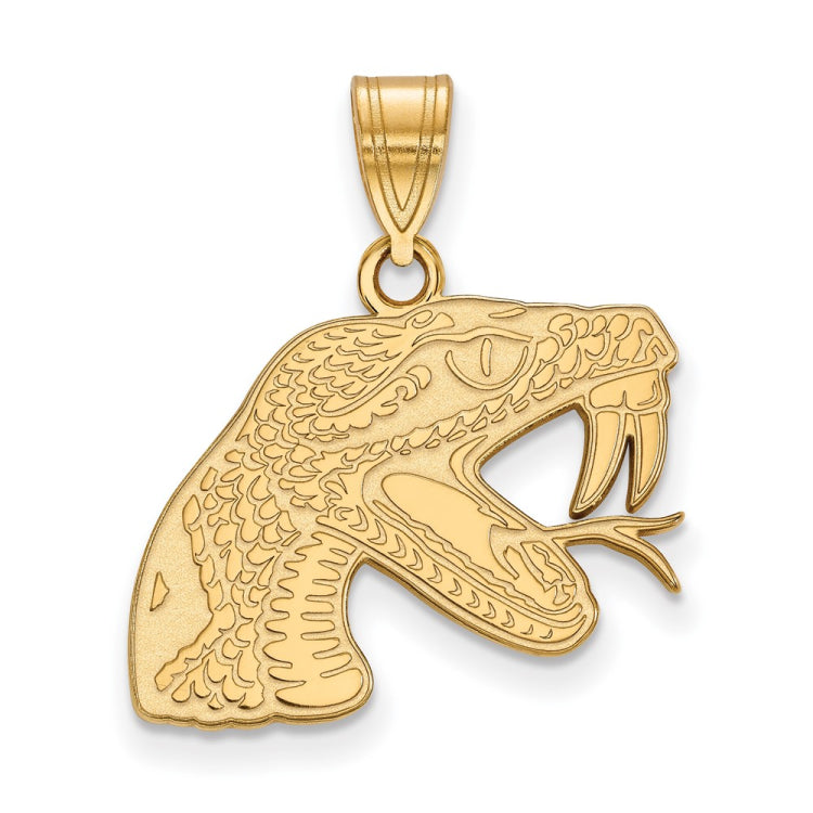 14k Gold LogoArt Florida A and M University Rattler Medium Pendant