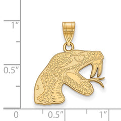 14k Gold LogoArt Florida A and M University Rattler Medium Pendant