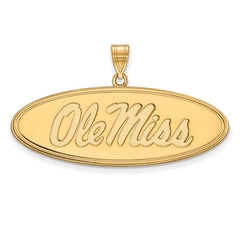 10k Gold LogoArt University of Mississippi Ole Miss Large Oval Pendant