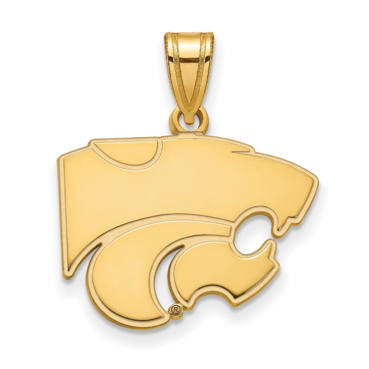 14k Gold LogoArt Kansas State University Wildcat Medium Pendant
