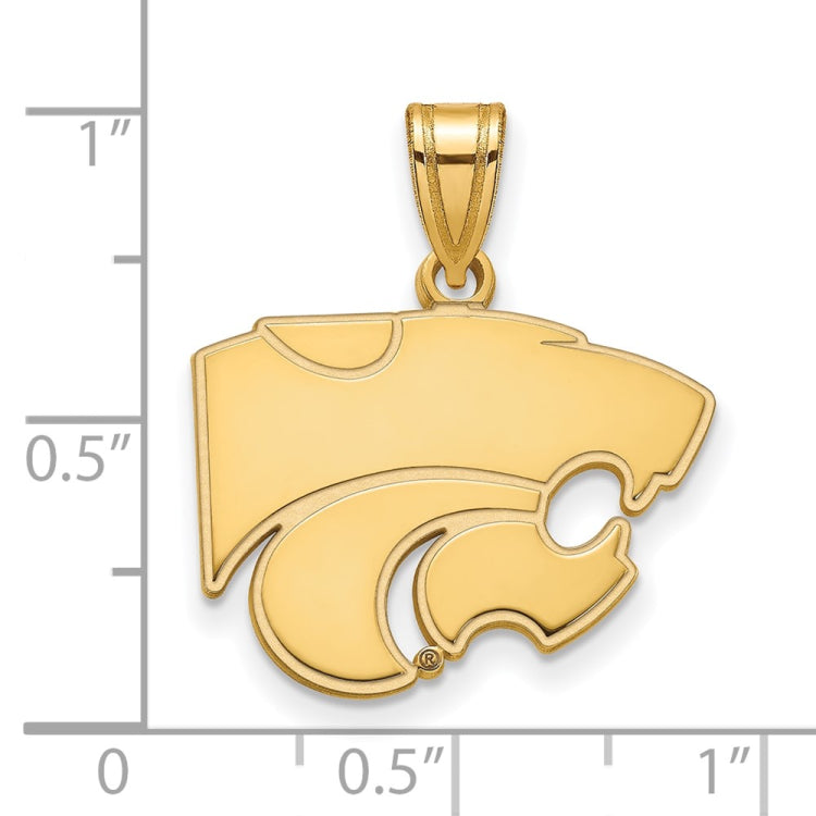 14k Gold LogoArt Kansas State University Wildcat Medium Pendant
