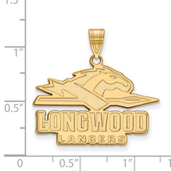 14k Gold LogoArt Longwood University Lancers Large Pendant