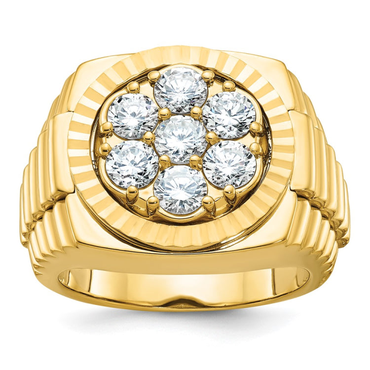 18k IBGoodman Men's Polished and Satin Diamond Ring Mounting