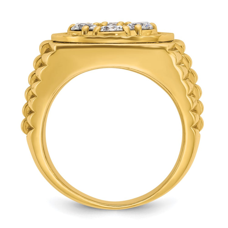 18k IBGoodman Men's Polished and Satin Diamond Ring Mounting
