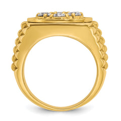 18k IBGoodman Men's Polished and Satin Diamond Ring Mounting