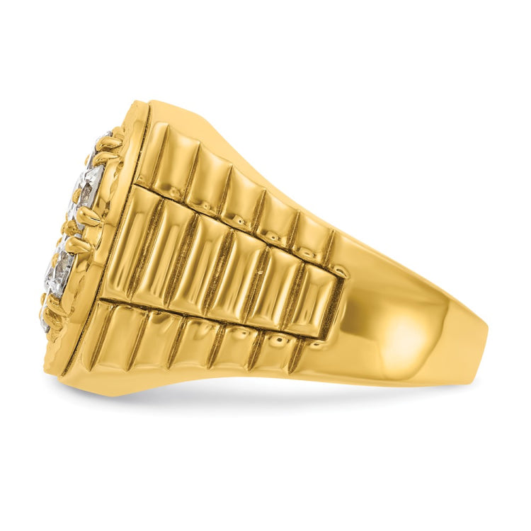 18k IBGoodman Men's Polished and Satin Diamond Ring Mounting