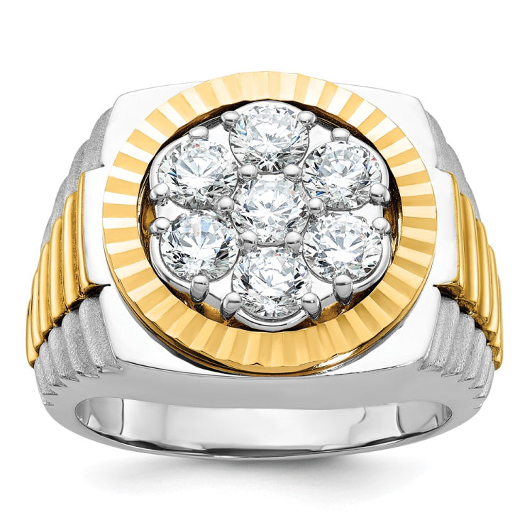 Men's Two-tone 1.5ct tw Diamond Cluster Ring  (YG parts/bezel) Mounting