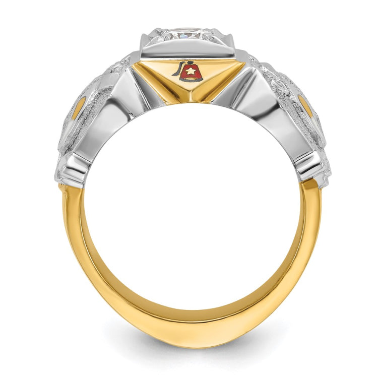 IBGoodman 10k Two-tone Men's Polished and Textured Masonic Shriner's Ring Mounting