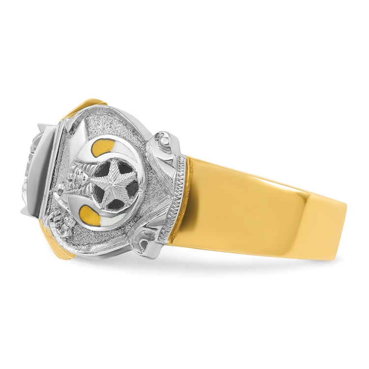 IBGoodman 10k Two-tone Men's Polished and Textured Masonic Shriner's Ring Mounting