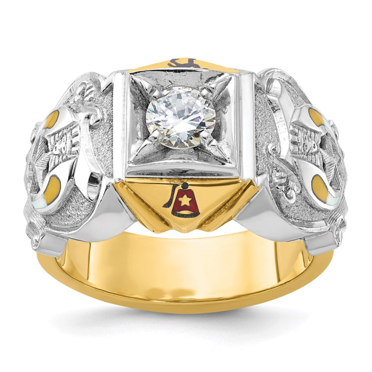 14k Two-tone IBGoodman Lab Grown VS/SI+ G+ Dia Double Eagle Shriners Ring