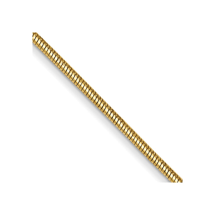 14K 22 inch .8mm Round Snake with Lobster Clasp Chain