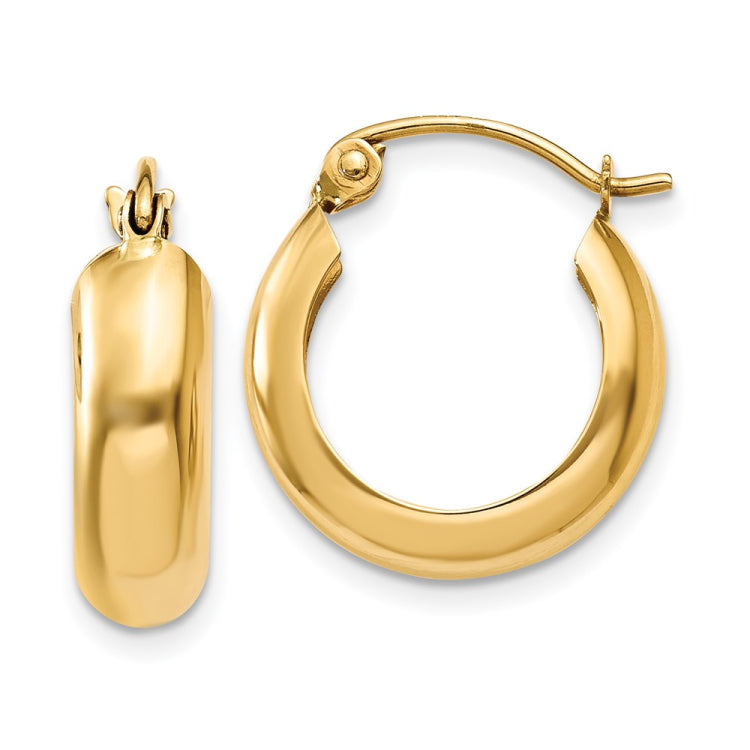 14k 4.75x16mm Polished Round Hoop Earrings