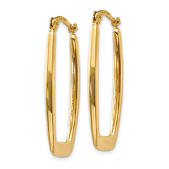 14k 2.25x31mm Polished Rectangle Tube Hoop Earrings