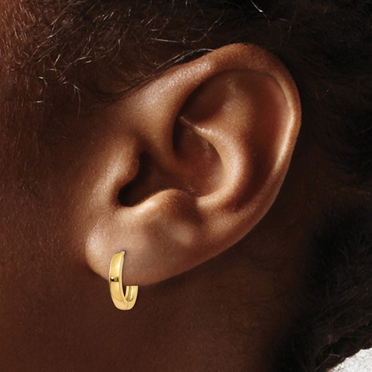 14k 1.8mm Round Hinged Hoop Earrings