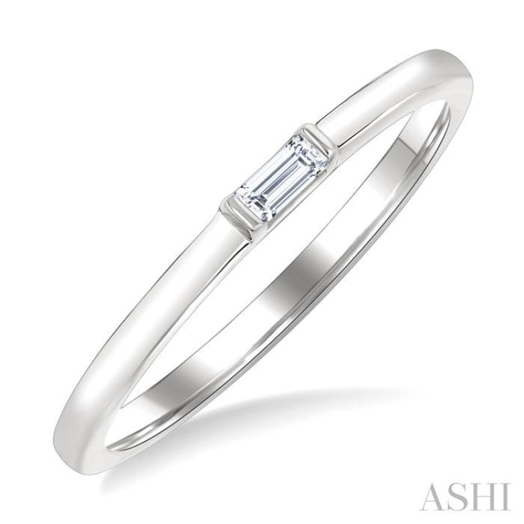 1/20 Ctw Baguette Diamond Petite Fashion Ring in 10K White Gold