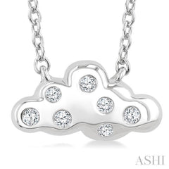 1/20 Ctw Cloud Single Cut Diamond Petite Fashion Pendant With Chain in 10K White Gold