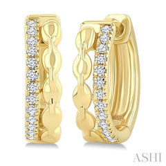 1/10 Ctw Single Cut Diamond Petite Huggie Earrings in 10K Yellow Gold