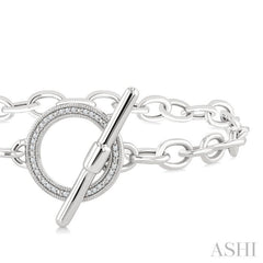 1/10 Ctw Circle Toggle Single Cut Diamond Fashion Bracelet in Sterling Silver