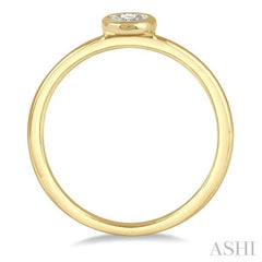 1/50 Ctw Oval Shape Round Cut Diamond Promise Ring in 10K Yellow Gold
