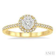1/3 Ctw Round Shape Diamond Lovebright Ring in 14K Yellow and White Gold