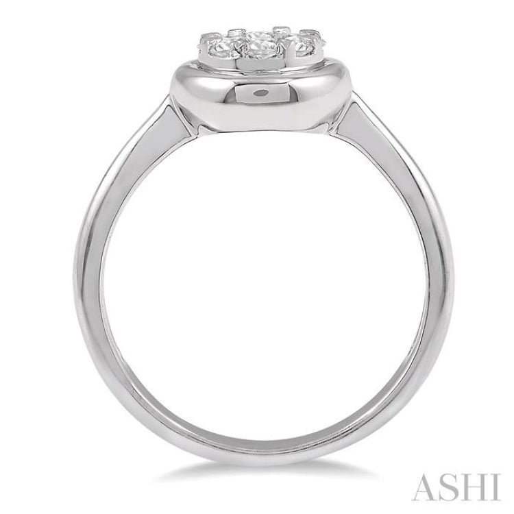 1/3 Ctw Round Diamond Lovebright Ring in 14K White Gold