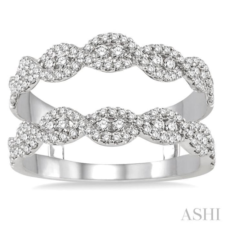 3/4 Ctw Round Cut Diamond Insert Ring in 14K White Gold