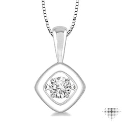 3/8 Ctw Round Cut Diamond Emotion Pendant in 14K White Gold with Chain