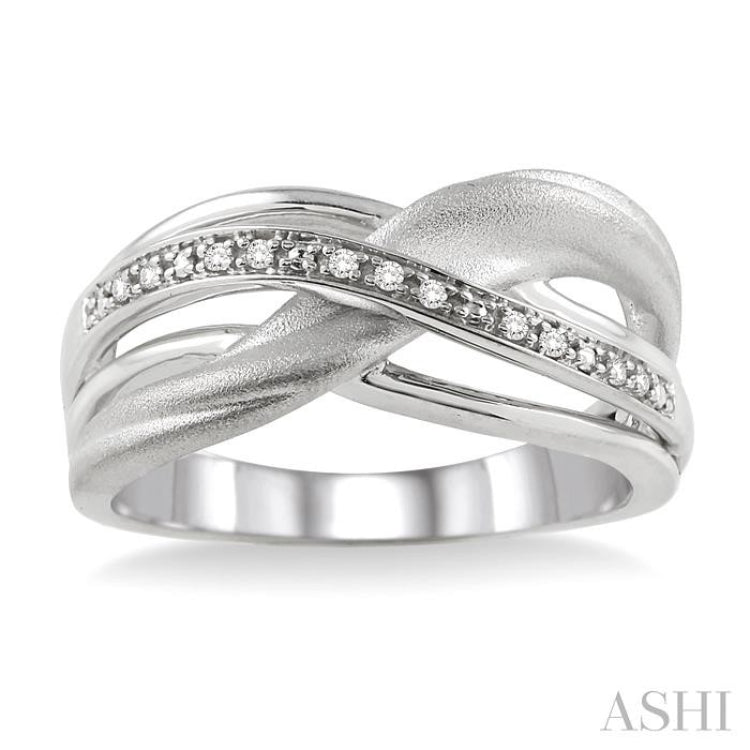 1/20 Ctw Single Cut Diamond Swirl Fashion Ring in Sterling Silver