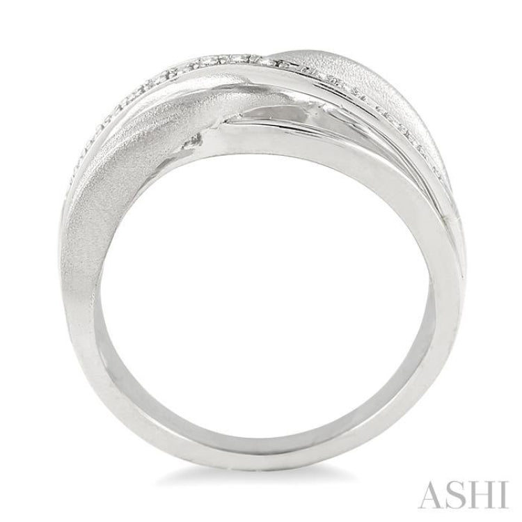 1/20 Ctw Single Cut Diamond Swirl Fashion Ring in Sterling Silver