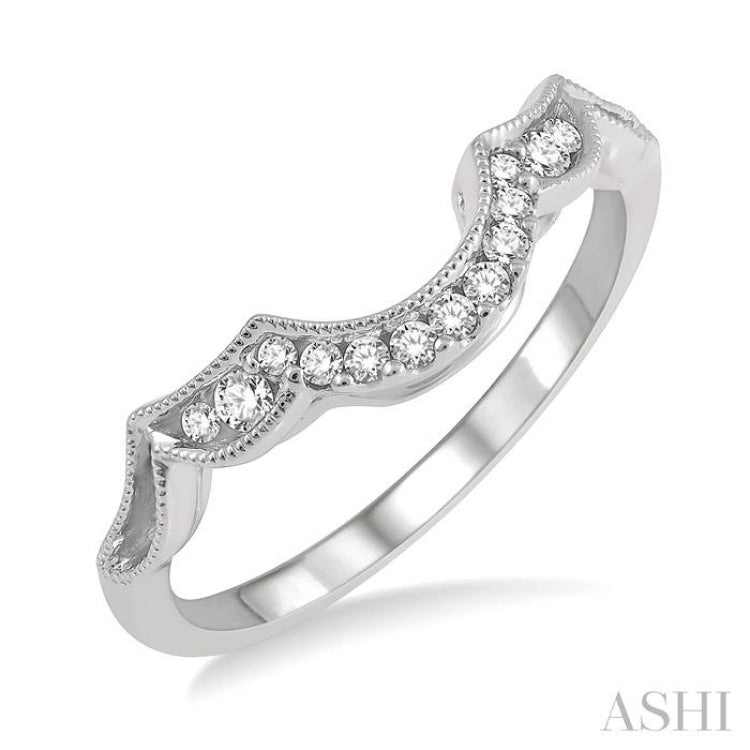 1/8 Ctw Round Cut Diamond Wedding Band in 14K White Gold