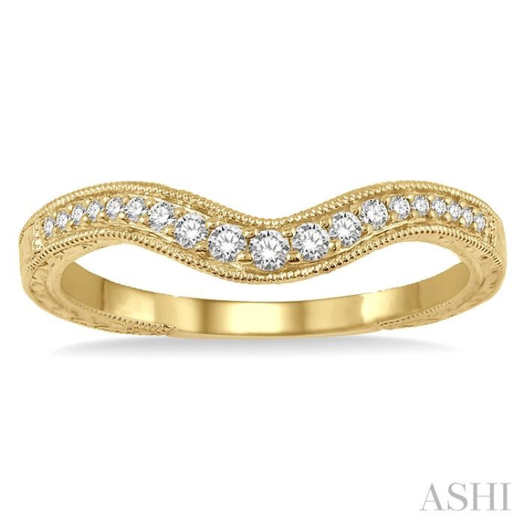 1/6 Ctw Round Cut Diamond Matching Wedding Band in 14K Yellow Gold