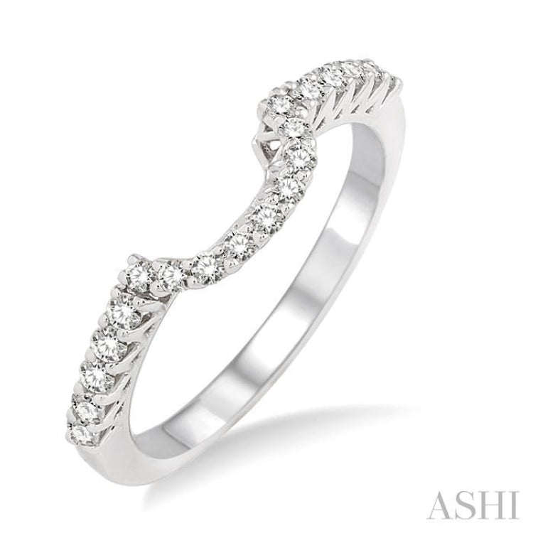 1/3 Ctw Round Cut Diamond Wedding Band in 14K White Gold