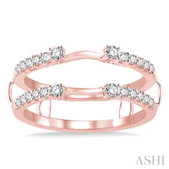 3/8 Ctw Round Cut Diamond Insert Ring in 14K Rose Gold