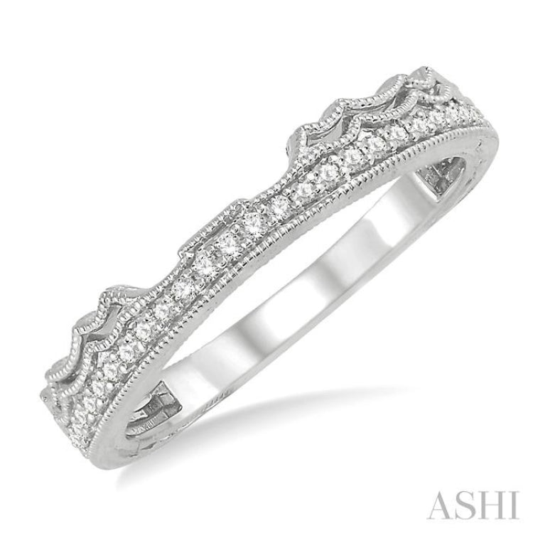 1/6 Ctw Round Cut Diamond Wedding Band in 14K White Gold