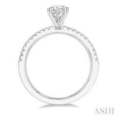 1/3 Ctw Round Cut Diamond Semi-Mount Engagement Ring in 14K White Gold