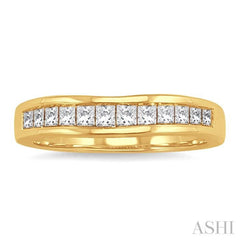 1/2 Ctw Princess Cut Diamond Matching Wedding Band in 14K Yellow Gold