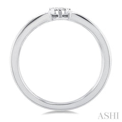 1/4 Ctw Double Row Lovebright Round Cut Diamond Ladies Ring in 10K White Gold