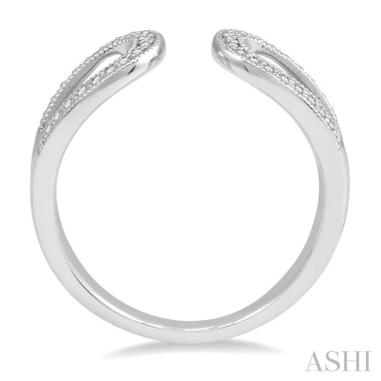 1/6 Ctw Horseshoe Style Open-End Round Cut Diamond Ladies Ring in 10K White Gold
