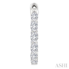 2 Ctw Inside-Out Oval Cut Diamond Hoop Earrings in 14K White Gold