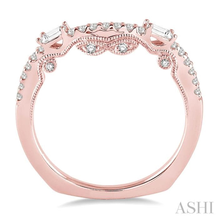 1/3 Ctw Round Cut Diamond Wedding Band in 14K Rose Gold