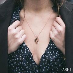 1/4 Ctw Single Cut White and Champagne Brown Diamond Pendant in 14K Rose Gold with Chain