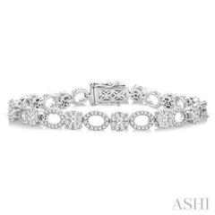 3 1/3 Ctw Lovebright Round Cut Diamond Bracelet in 14K White Gold