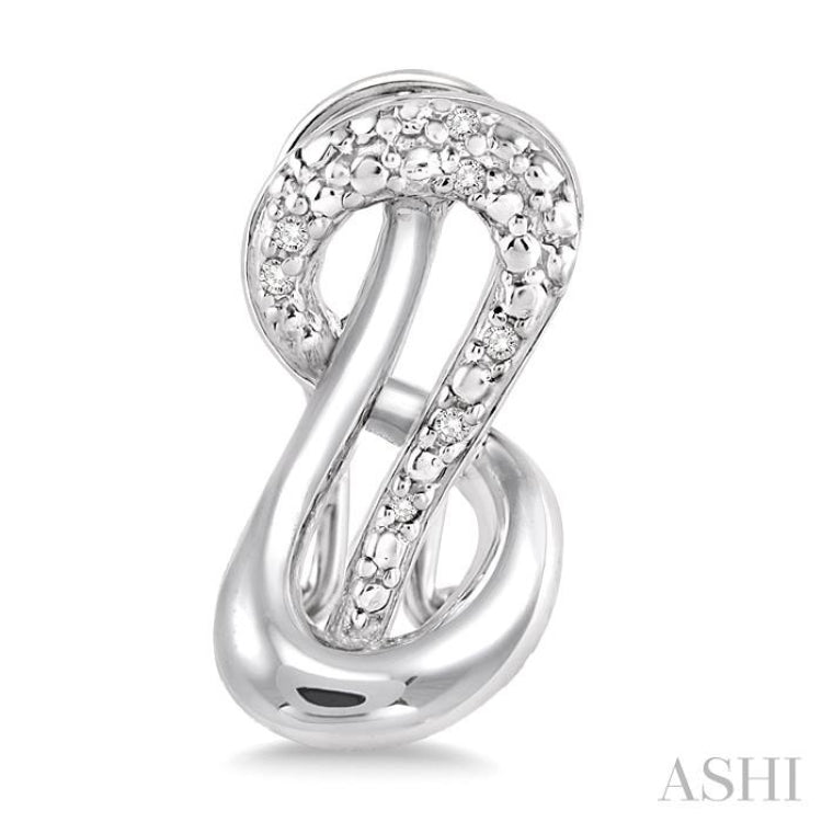 1/20 Ctw Single Cut Diamond Earrings in Sterling Silver