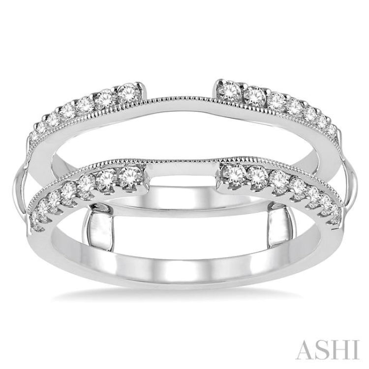 1/2 Ctw Round Cut Diamond Insert Ring in 14K White Gold