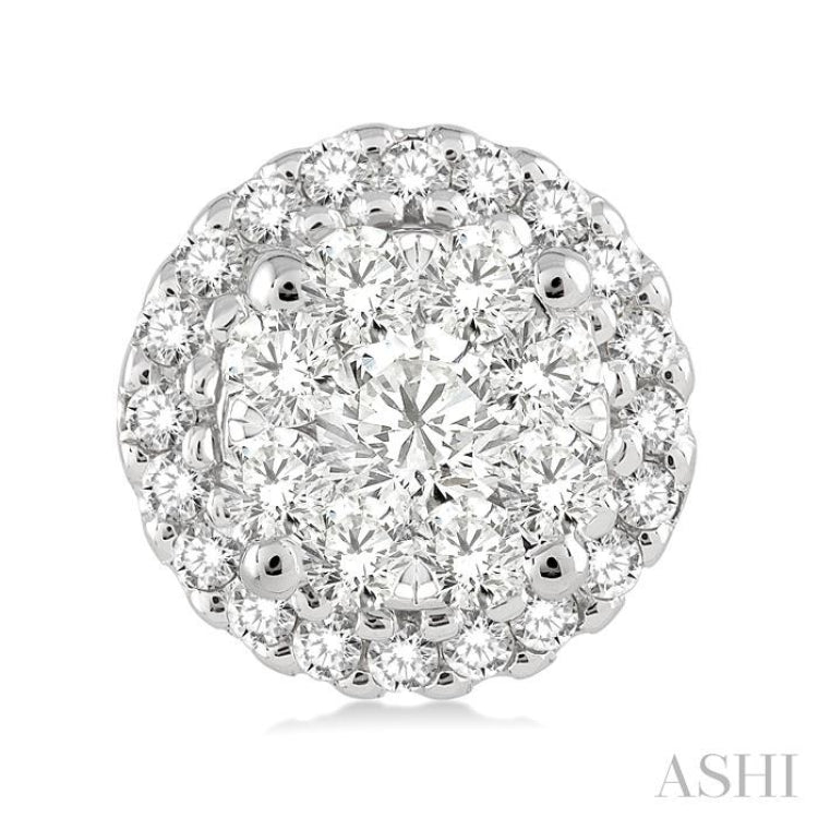 1/2 Ctw Lovebright Round Cut Diamond Earrings in 14K White Gold